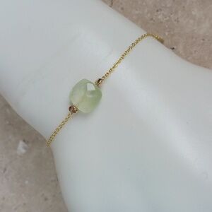 Prehnite/Gold Filled Bracelet